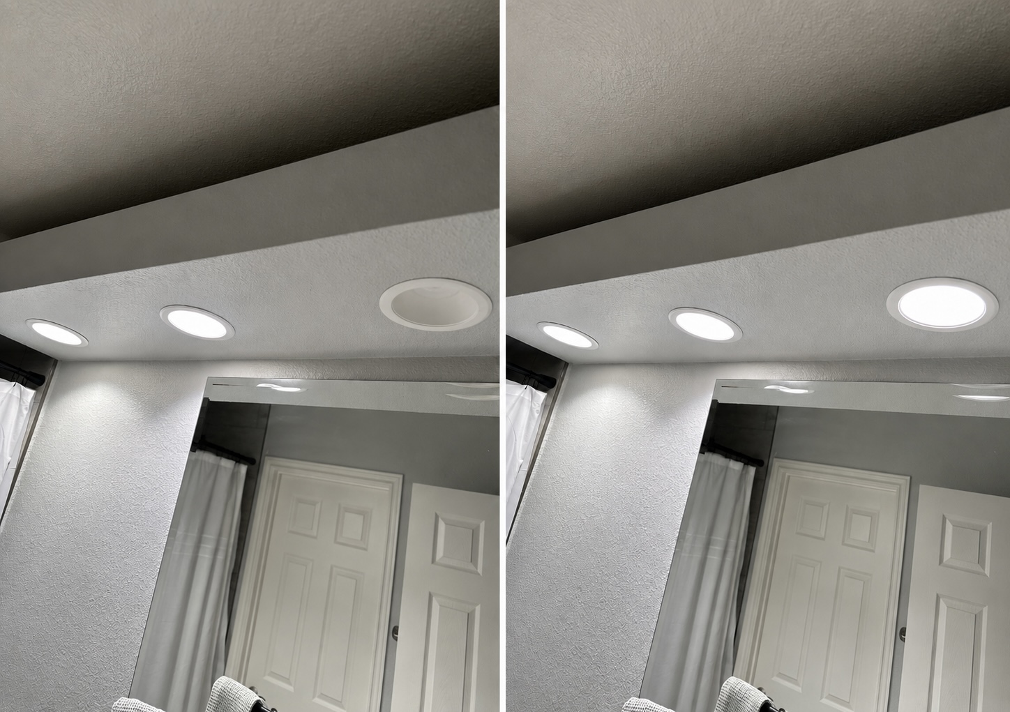 Recessed light repair — before and after